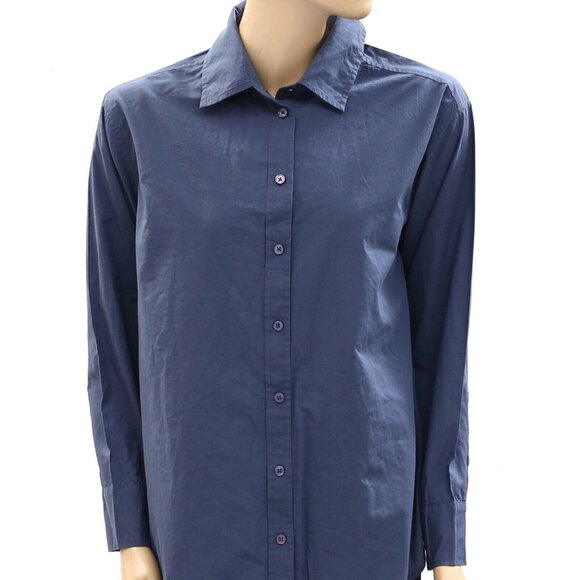 Voyageur By Mersea Brontë Relaxed Button Up Shirt Tunic Top Cotton S NEW - Picture 6 of 9